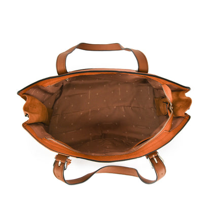 Medium brown sumy two-handle wallet