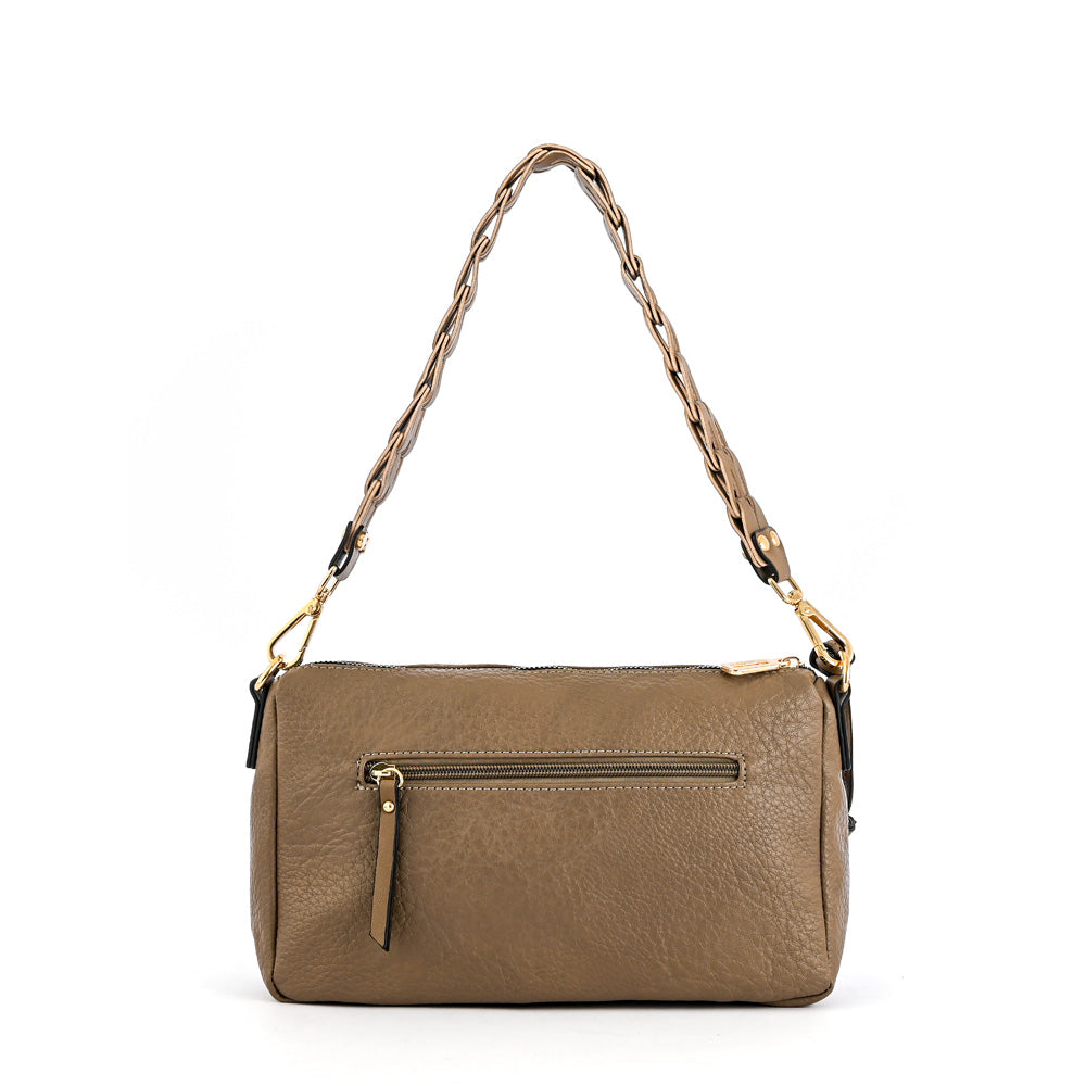 Medium dark taupe Nilda crossbody bag