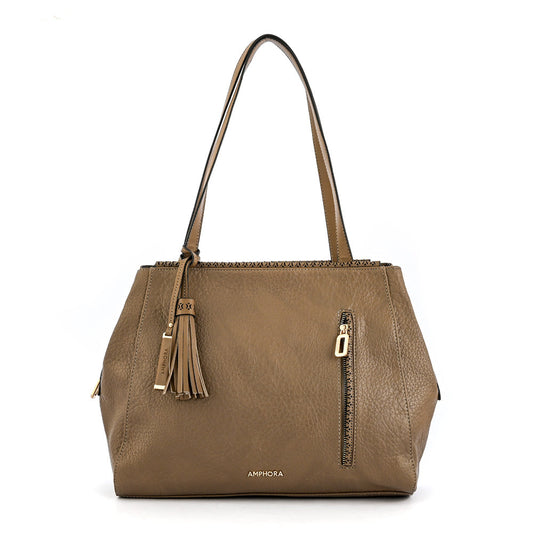 Wallet Two Handles Three divisions large Nilda dark taupe