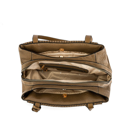 Wallet Two Handles Three divisions large Nilda dark taupe