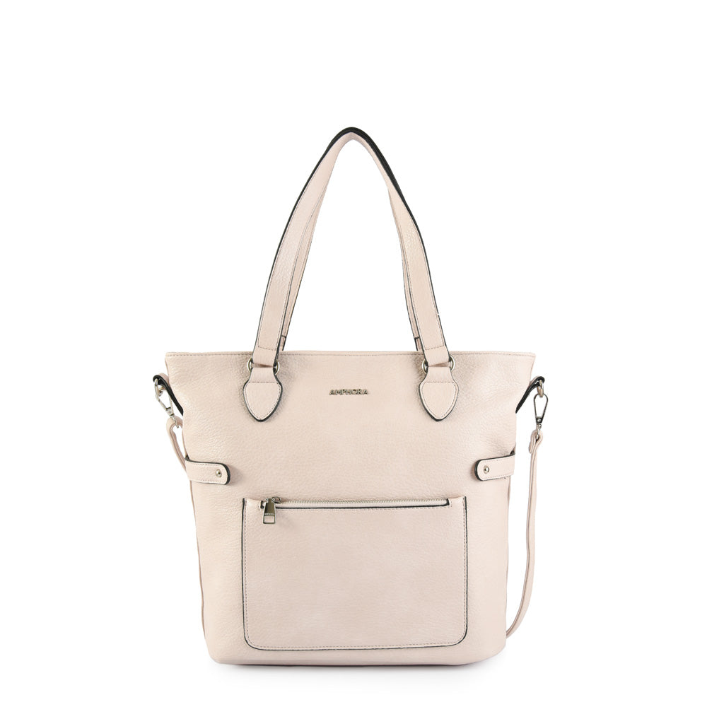 Small beige alia two-handle wallet