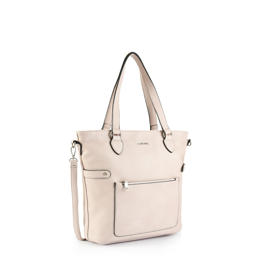 Small beige alia two-handle wallet