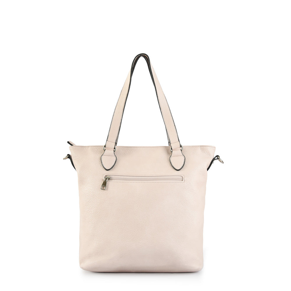 Small beige alia two-handle wallet