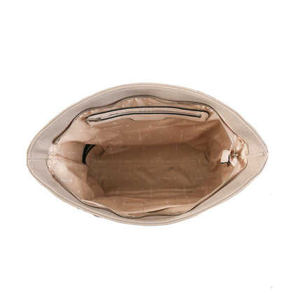 Small beige alia two-handle wallet