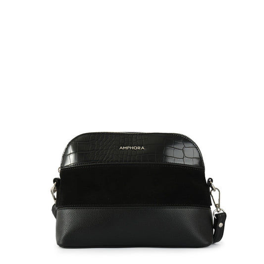 Small black sabu crossbody wallet