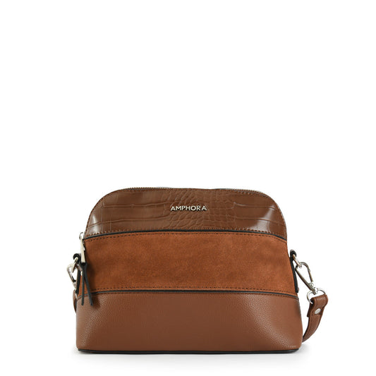 Small dark brown sabu crossbody wallet