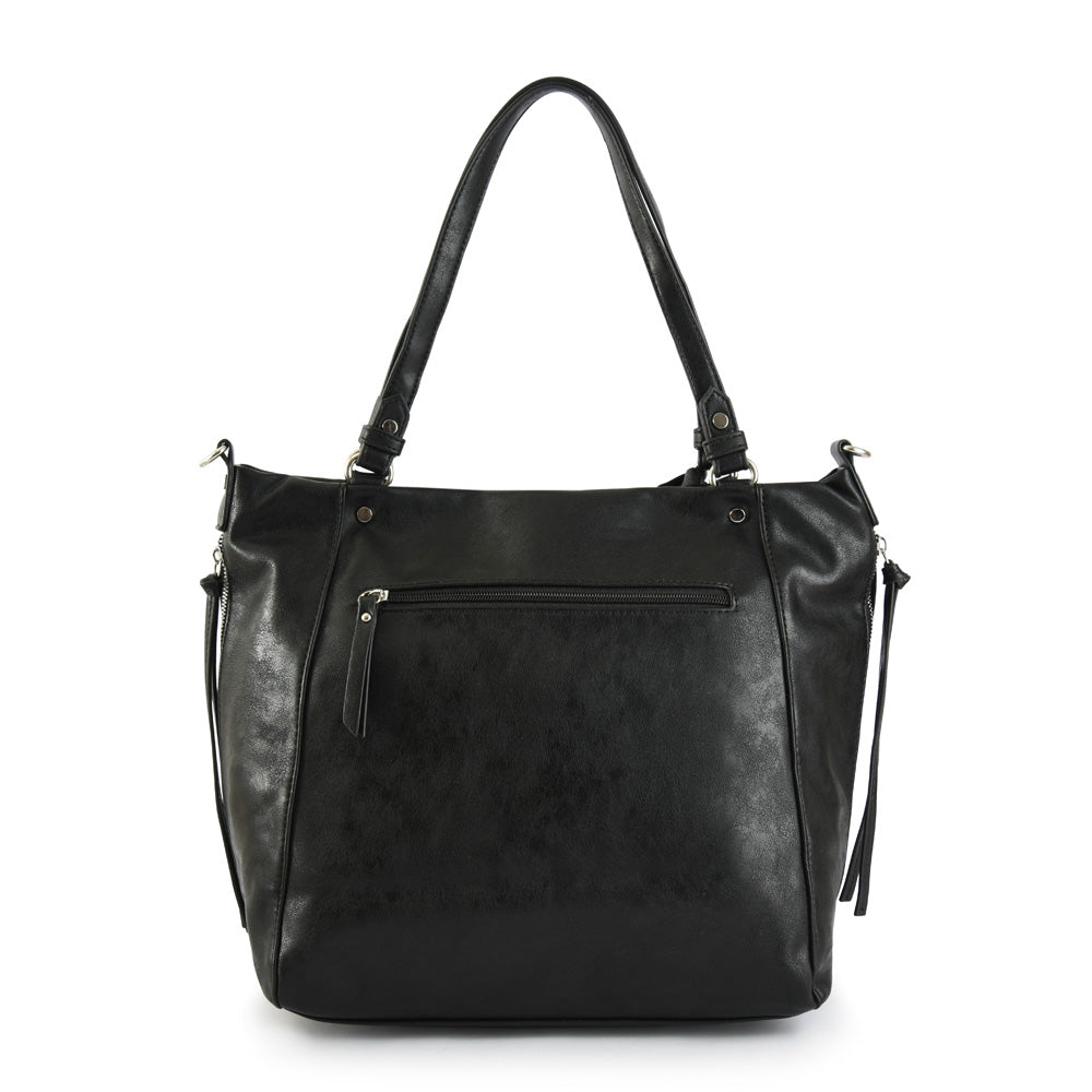 Medium black Marlene two-handle wallet