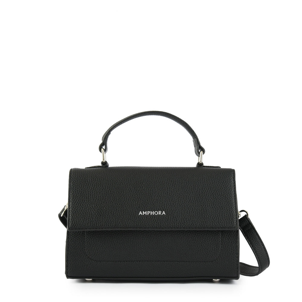 Small black solar crossbody wallet