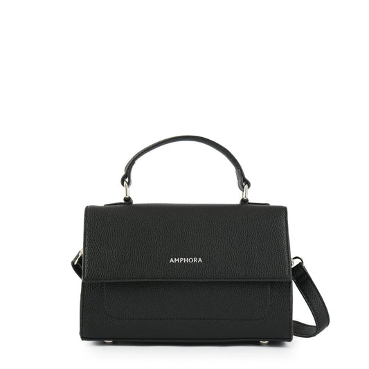 Small black solar crossbody wallet
