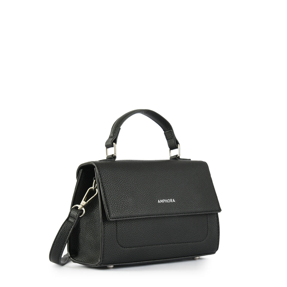 Small black solar crossbody wallet