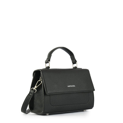 Small black solar crossbody wallet