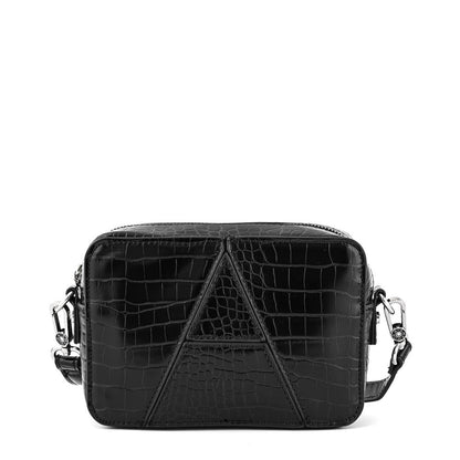 Andrea Small Textured Black Crossbody Wallet