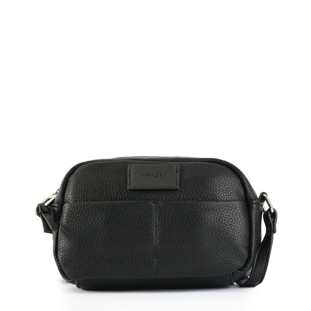 Medium black eureka crossbody wallet