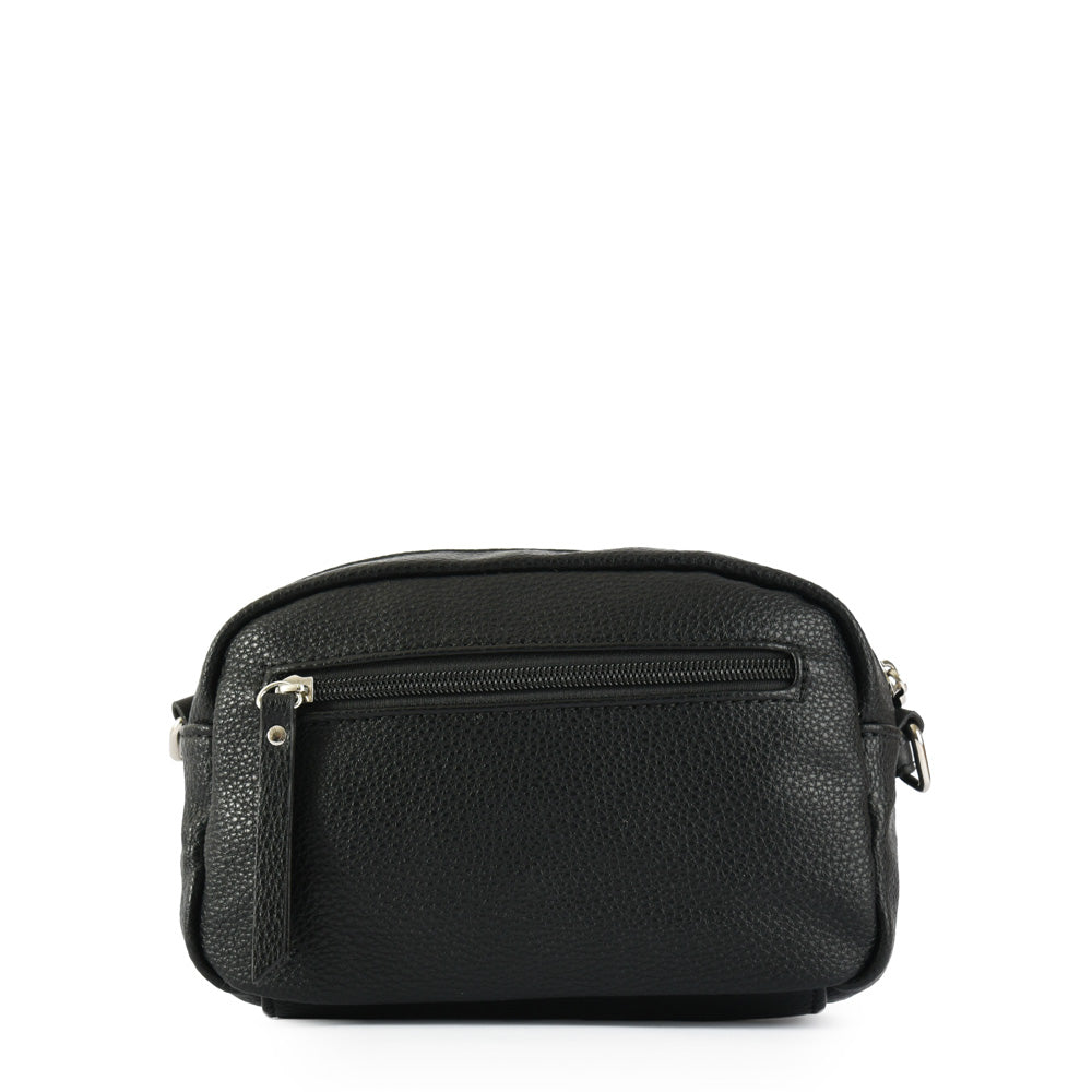 Medium black eureka crossbody wallet