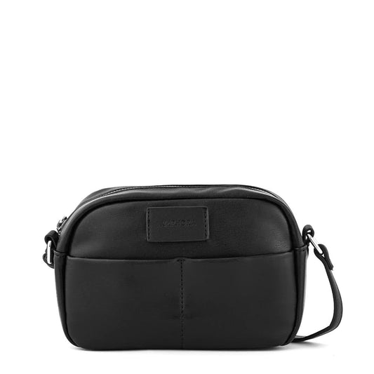 Small textured black eureka crossbody wallet