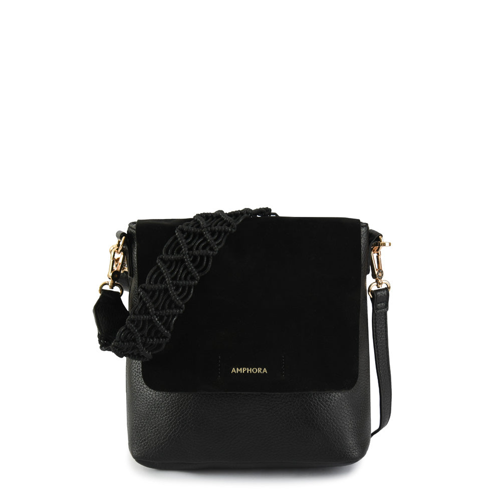 Symone medium black crossbody wallet