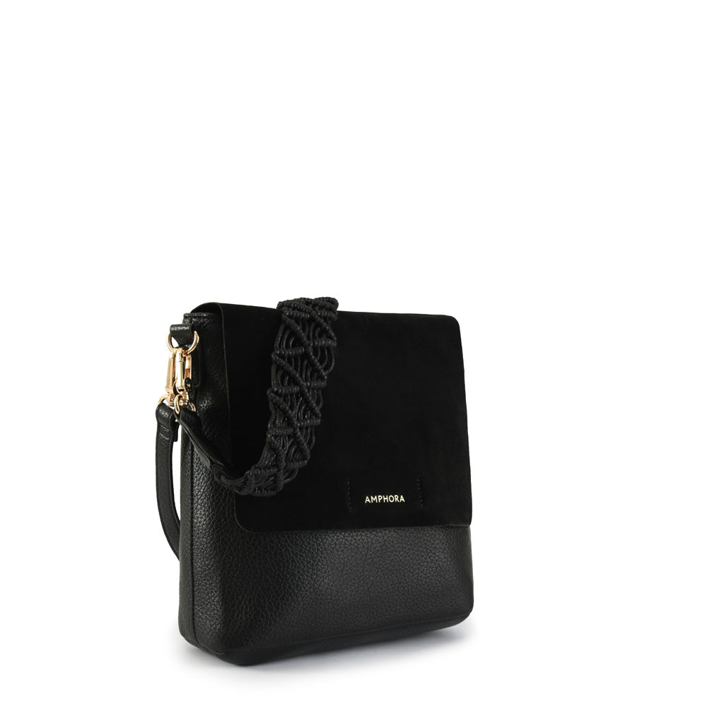 Symone medium black crossbody wallet