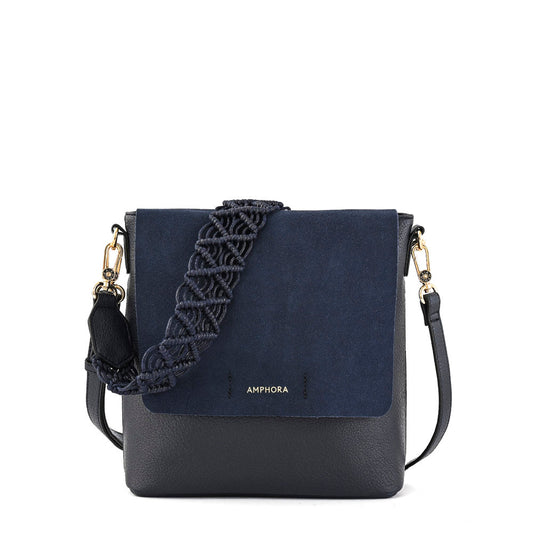 Symone medium dark blue crossbody bag