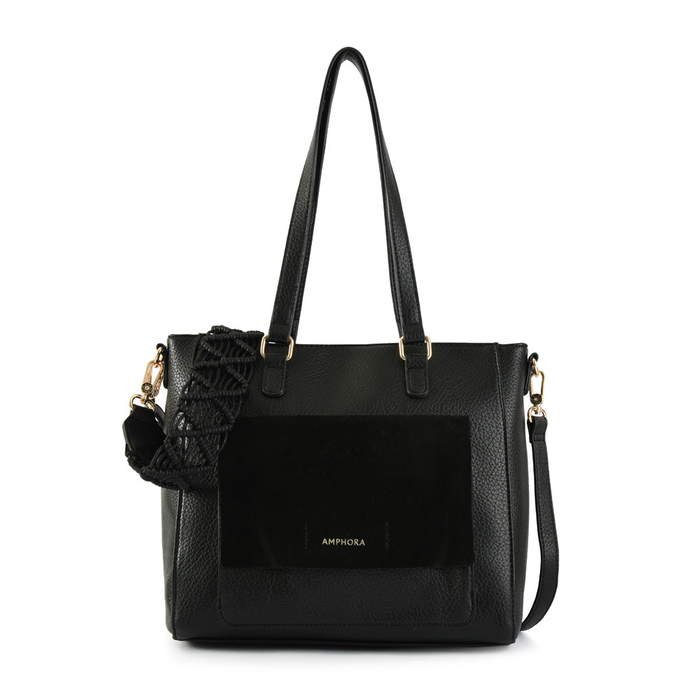 Symone black medium two-handle wallet