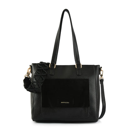 Symone black medium two-handle wallet