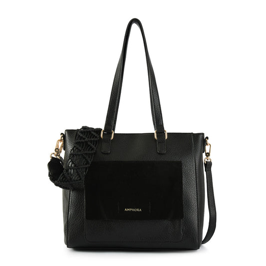 Symone black medium two-handle wallet