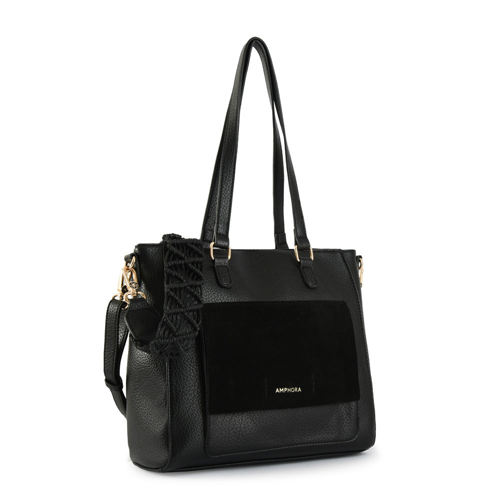 Symone black medium two-handle wallet