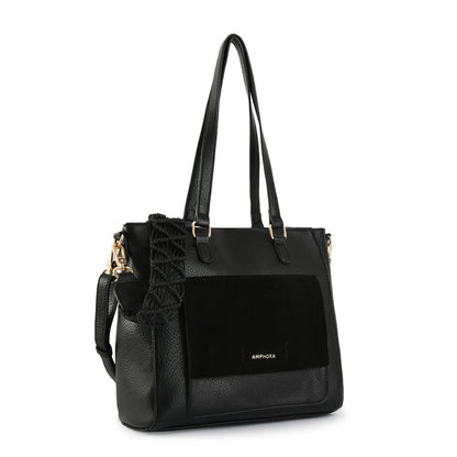Symone black medium two-handle wallet