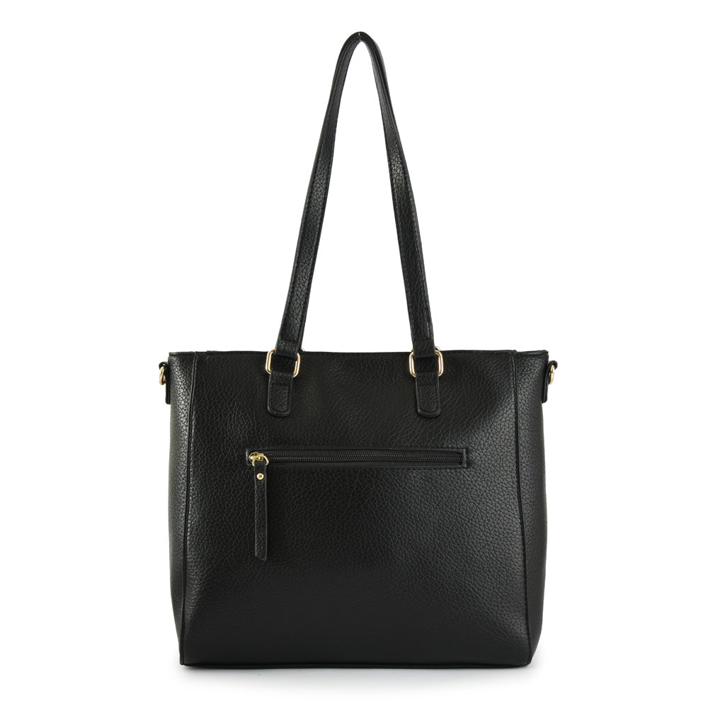 Symone black medium two-handle wallet