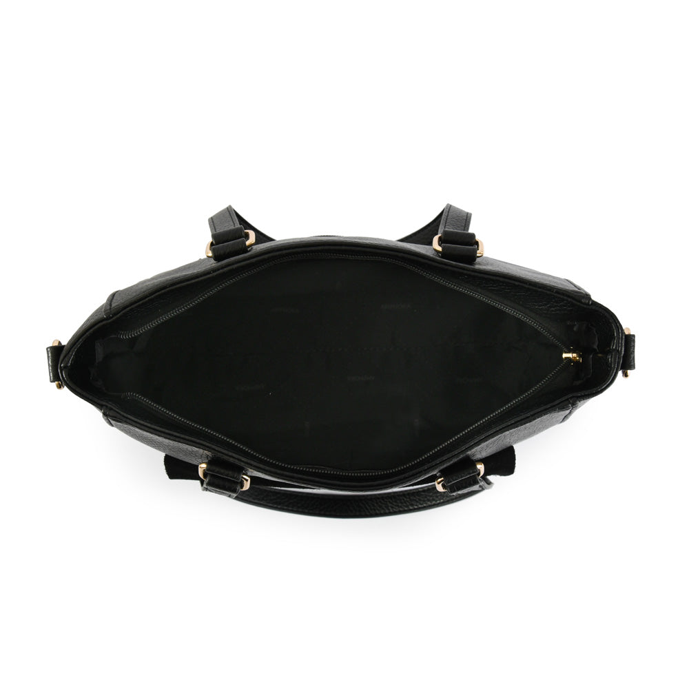 Symone black medium two-handle wallet