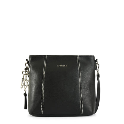 Small black goty crossbody wallet