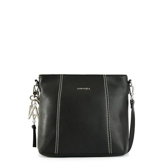Small black goty crossbody wallet