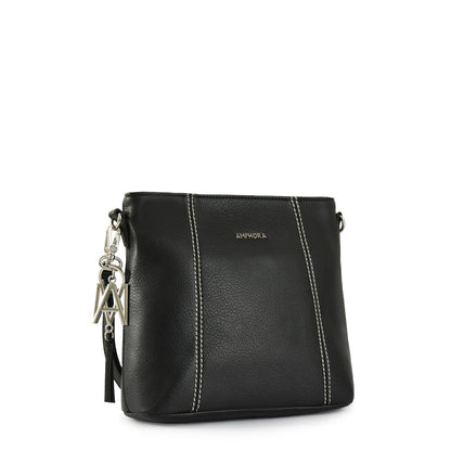 Small black goty crossbody wallet