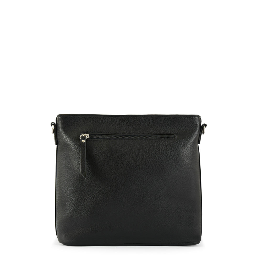 Small black goty crossbody wallet