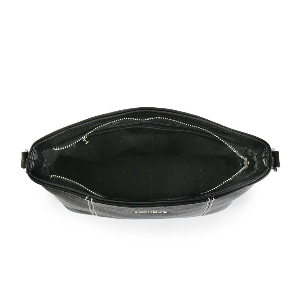 Small black goty crossbody wallet