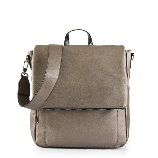 Dark Silver Greta Medium Lid Backpack