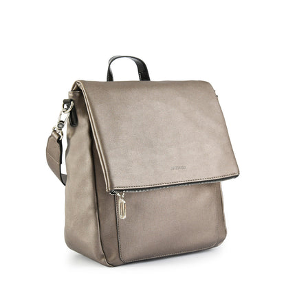 Dark Silver Greta Medium Lid Backpack