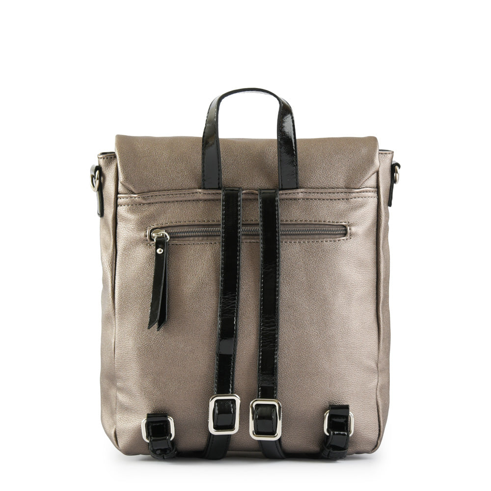 Dark Silver Greta Medium Lid Backpack