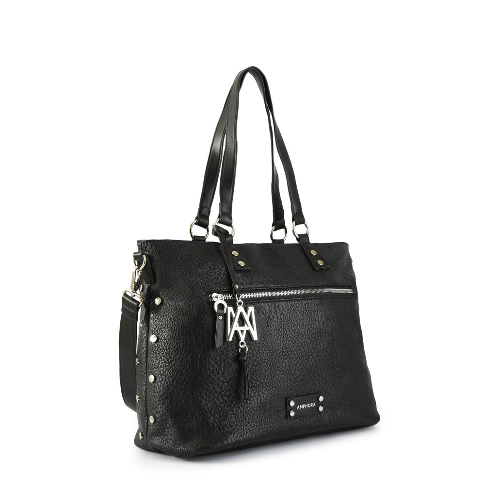 Wallet with two handles large notebook holder black donatela