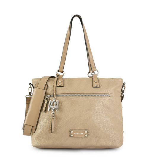 Two-handle wallet with large notebook holder donatela taupe