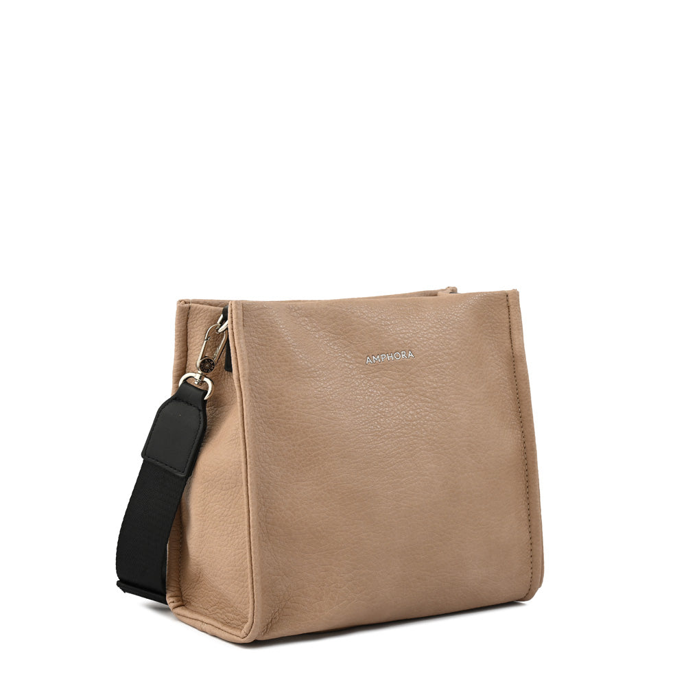 Zèbre taupe medium crossbody bag