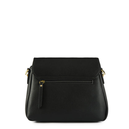 Small textured black dubois crossbody wallet