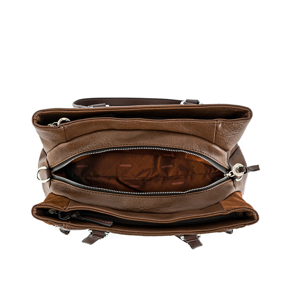 Wallet Two Handles Three medium divisions moreau dark brown