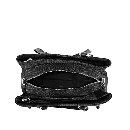 Wallet Two Handles Three divisions textured black moreau