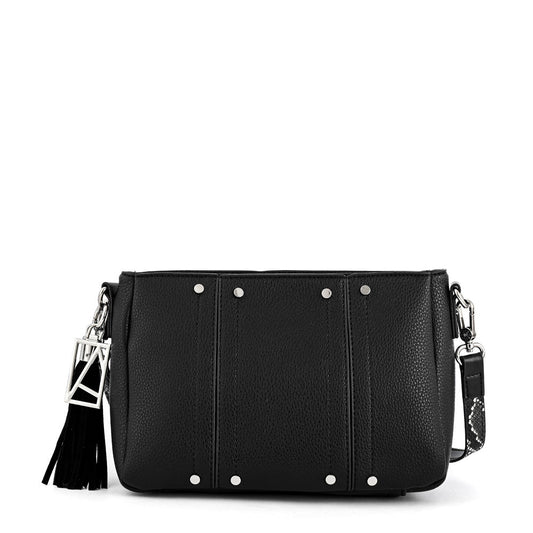 Small black leroy crossbody wallet