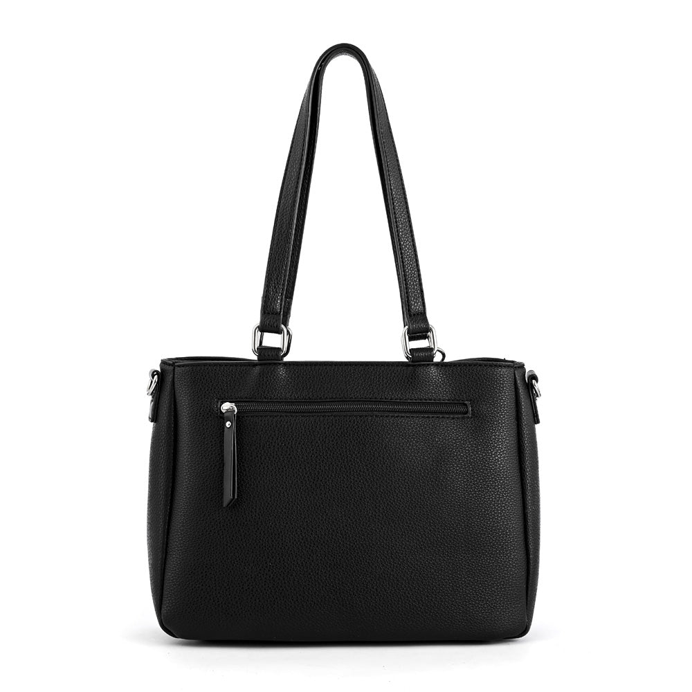 Wallet Two Handles Three medium divisions textured black leroy