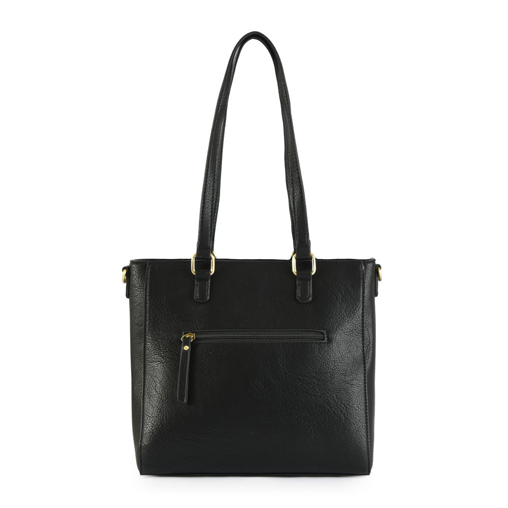 Wallet Two Handles Three medium divisions textured black lya