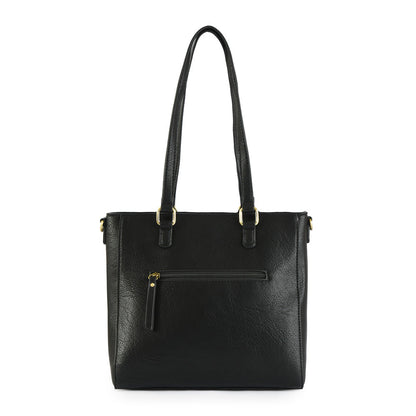 Wallet Two Handles Three medium divisions textured black lya