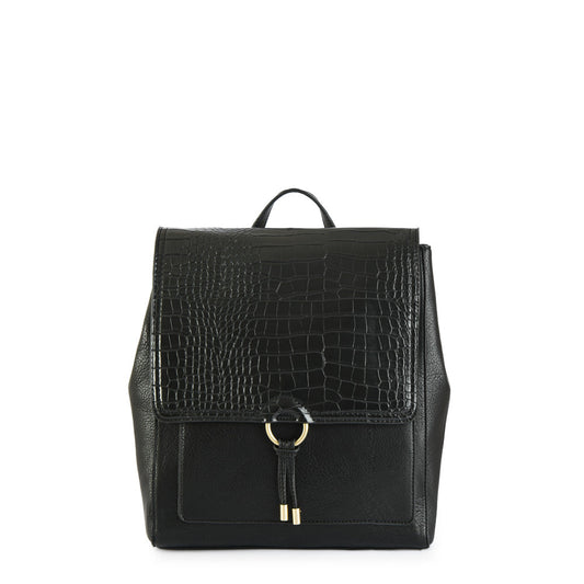 Medium Textured Black Lya Backpack
