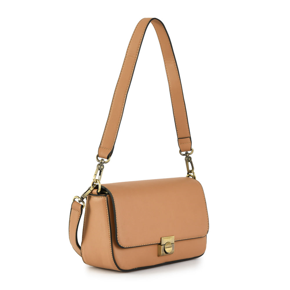 Small Laurent camel crossbody bag