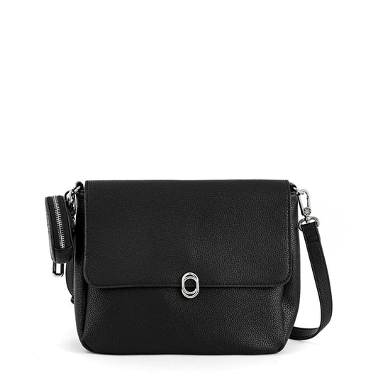 Medium black fournier crossbody wallet